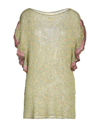 SEMICOUTURE SEMICOUTURE WOMAN SWEATER LIGHT GREEN SIZE M POLYAMIDE, POLYESTER, VISCOSE