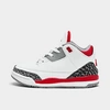 Nike Babies' Kids' Toddler Air Jordan Retro 3 Basketball Shoes In White/fire Red/black/cement Grey