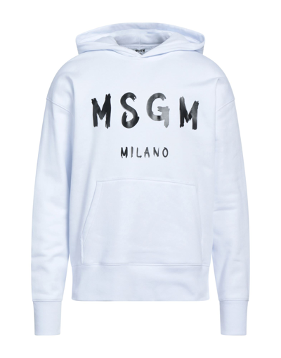 Msgm Man Sweatshirt White Size M Cotton