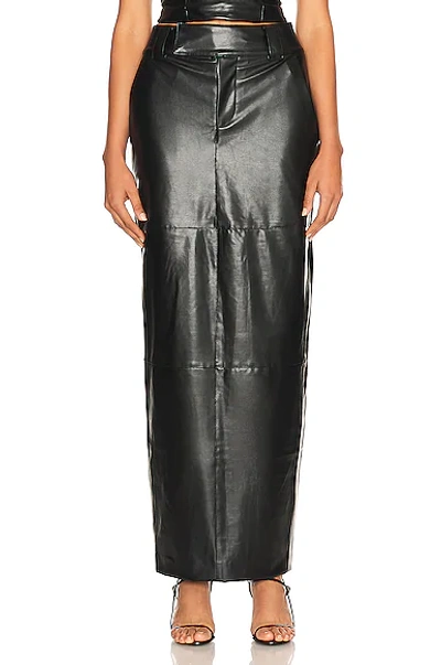 Helsa Waterbased Faux Leather Midi Skirt In Black