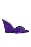 Paris Texas Holly Wanda Crystal-embellished Wedge Sandals In Purple