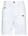 Brian Dales Man Shorts & Bermuda Shorts White Size 35 Cotton, Elastane