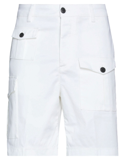 Brian Dales Man Shorts & Bermuda Shorts White Size 35 Cotton, Elastane