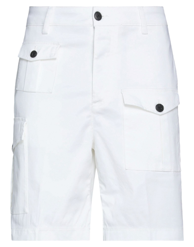 Brian Dales Man Shorts & Bermuda Shorts White Size 35 Cotton, Elastane In White