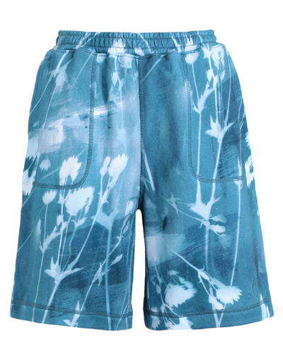 Ninety Percent Cyanotype Brushstroke Print Woman Shorts & Bermuda Shorts Pastel Blue Size L Organic
