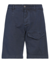 BLUE SAN FRANCISCO BLUE SAN FRANCISCO MAN SHORTS & BERMUDA SHORTS MIDNIGHT BLUE SIZE 30 COTTON, ELASTANE