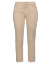 Nine:inthe:morning Nine In The Morning Woman Denim Pants Camel Size 26 Cotton, Polyester, Elastane In Beige