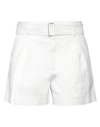 Ndegree21 Woman Shorts & Bermuda Shorts Ivory Size 6 Cotton, Elastane In White