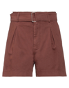 Ndegree21 Woman Shorts & Bermuda Shorts Brown Size 6 Cotton, Elastane