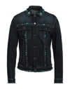 Dolce & Gabbana Blue Denim Turquoise Stones Studded Jacket In Blue