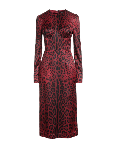 Dolce & Gabbana Midi Dresses In Red
