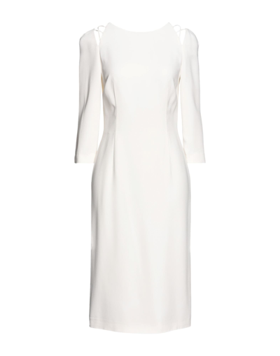 Alberta Ferretti Midi Dresses In White