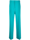 Msgm Straight-leg Wool Trousers In Blau