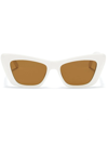 Palm Angels Hermosa Rectangular-frame Sunglasses In Weiss