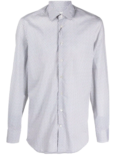Etro Geometric-pattern Long-sleeve Shirt In White
