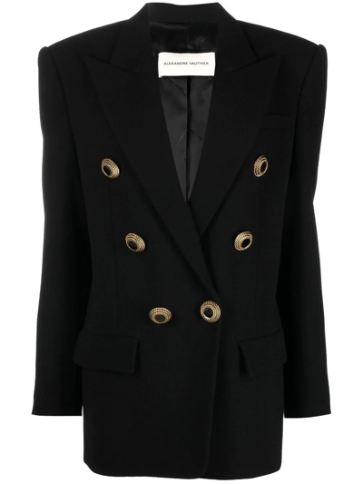 Alexandre Vauthier Double-breasted Wool Blazer In Black