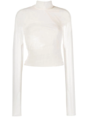 Eckhaus Latta High-neck Mesh Top In White