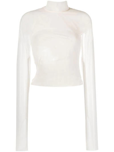 Eckhaus Latta High-neck Mesh Top In White