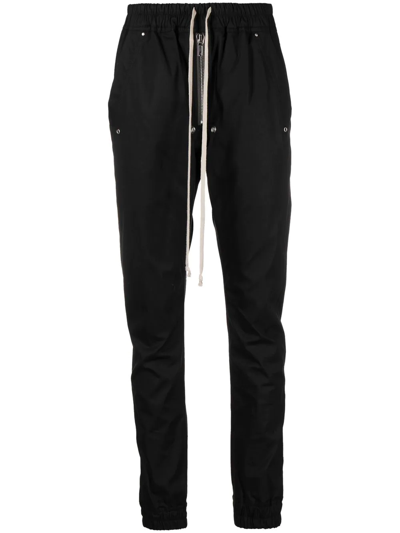 Rick Owens Tapered Drawstring Trousers In Black