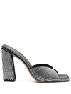 Gia Borghini 115mm Crystal-embellished Block Heels In Silver