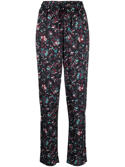 Isabel Marant Étoile All-over Floral Print Trousers In Schwarz