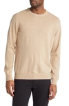 Rodd & Gunn Wool & Cashmere Crew Neck Sweater In Straw