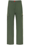 KENZO CARGO PANTS WITH FLOWER-SHAPED BUTTON