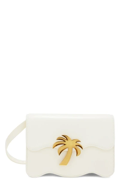 Palm Angels Palm Beach Leather Shoulder Bag In White