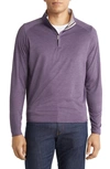 Peter Millar Crafted Stealth Quarter Zip Performance Pullover In Dark Plum