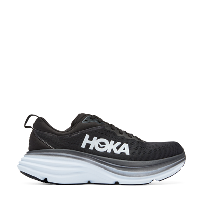 Hoka One One Black And White Bondi 8 Low-top Sneakers In Black,white