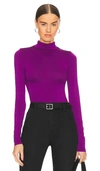 L'academie The Zelie Bodysuit In Grape Purple