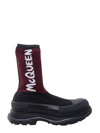 Alexander Mcqueen Tread Slick Sock Boot "black Red" In Black
