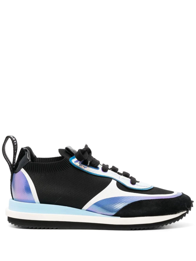 Moschino Panelled Low-top Sneakers In Black