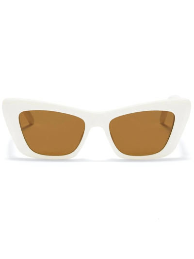 Palm Angels Hermosa Rectangular-frame Sunglasses In White