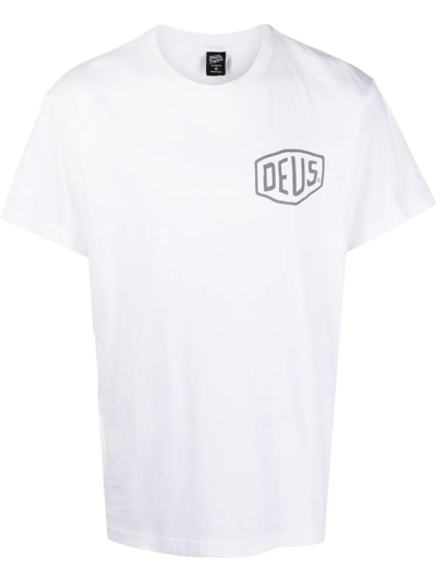 DEUS EX MACHINA TEXT-PRINT CREWNECK T-SHIRT