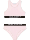 Dolce & Gabbana Logo-trim Underwear Set In Pink