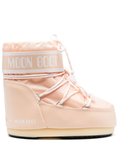 Moon Boot Iconic Low Lace-up Boots In Pink