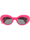 Versace Oval-frame Sunglasses In Pink