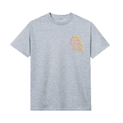 Pre-owned Anti Social Social Club Neon Lights And A Lot Of Rain Tee 'heather Grey'