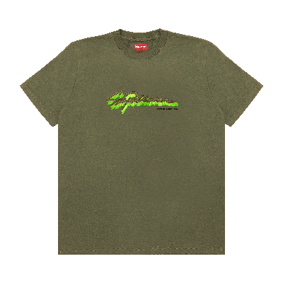 Pre-owned Supreme Shadow Script Short-sleeve Top 'dark Olive' In Green