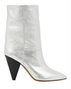 ISABEL MARANT LOCKY METALLIC LEATHER ANKLE BOOTS