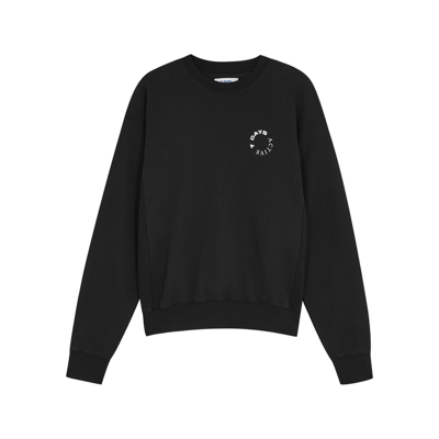 7 Days Active Monday Logo-print Organic Cotton Sweatshirt In Black