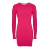 Cotton Citizen Capri Pink Ribbed Stretch-cotton Mini Dress In Fuchsia