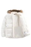 The North Face Kids' North 600 Fill Power Down Parka With Faux Fur Trim In Gardenia White
