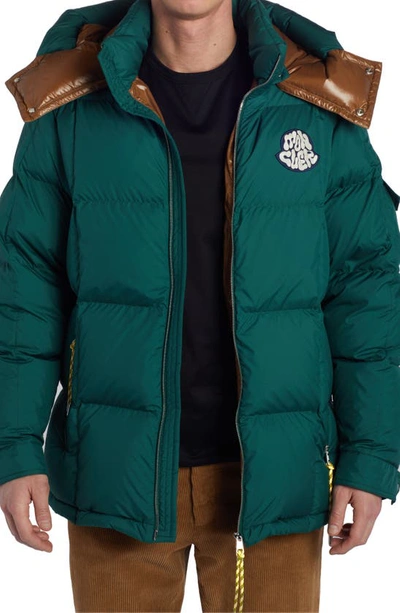 Moncler Mariveles Quilted Down Short Parka In Green