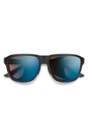 Smith Embark 58mm Chromapop™ Polarized Square Sunglasses In Matte Black / Glacier Copper