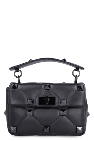 Valentino Garavani - Roman Stud Quilted Leather Bag In Black