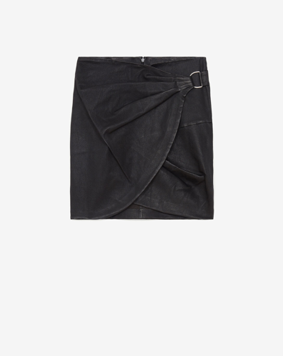 Iro Soroya Leather Mini-skirt In Black