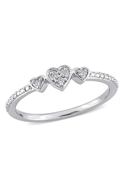 Delmar Diamond Heart Eternity Band In Silver