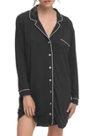 Papinelle Kate Long Sleeve Nightgown In Black